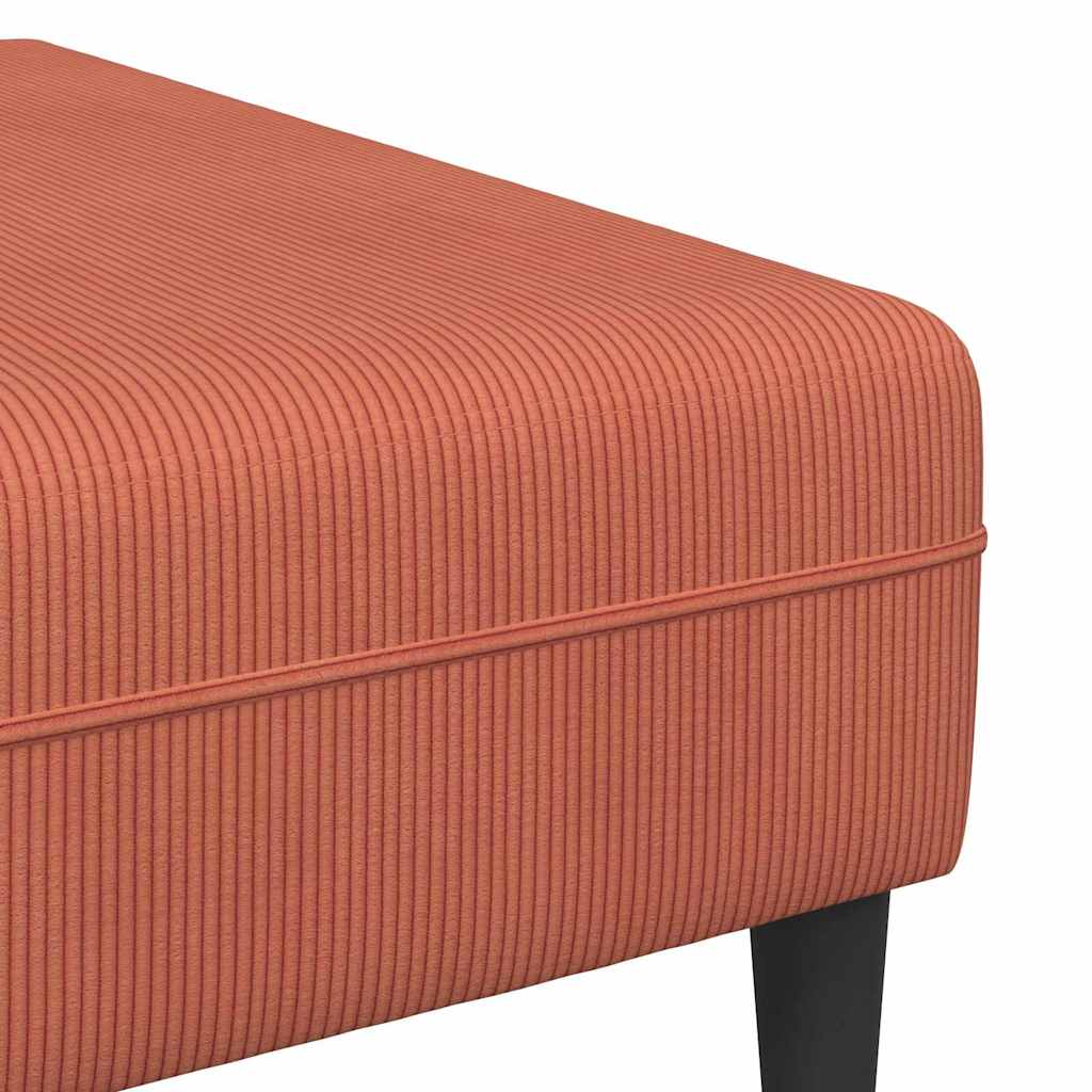 Sofá de Tecido Laranja Vermelho 208 cm Tecido de veludo côtelé