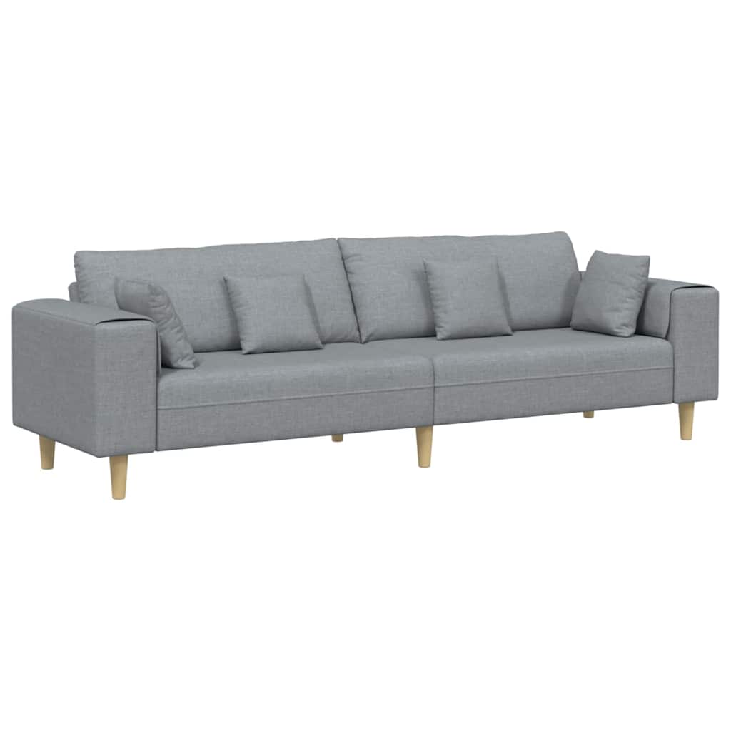 Sofá de Tecido com almofada Cinzento-claro 208 cm tecido