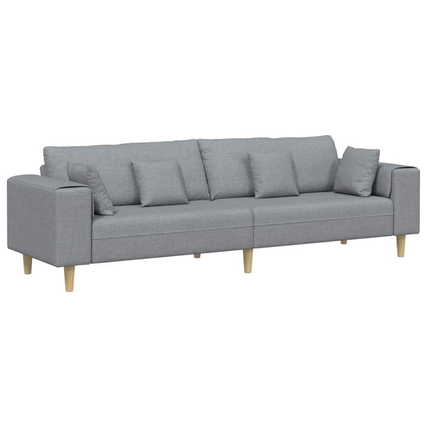 Sofá de Tecido com almofada Cinzento-claro 208 cm tecido