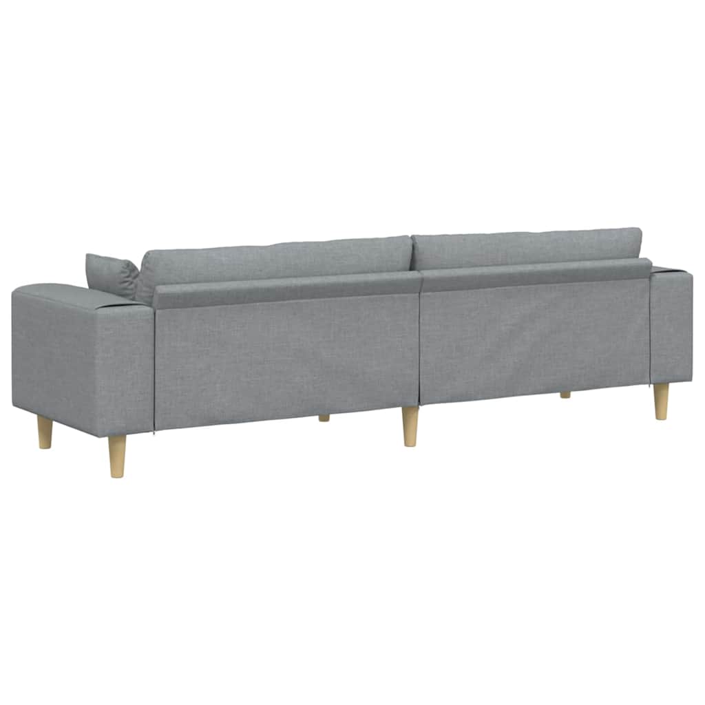 Sofá de Tecido com almofada Cinzento-claro 208 cm tecido