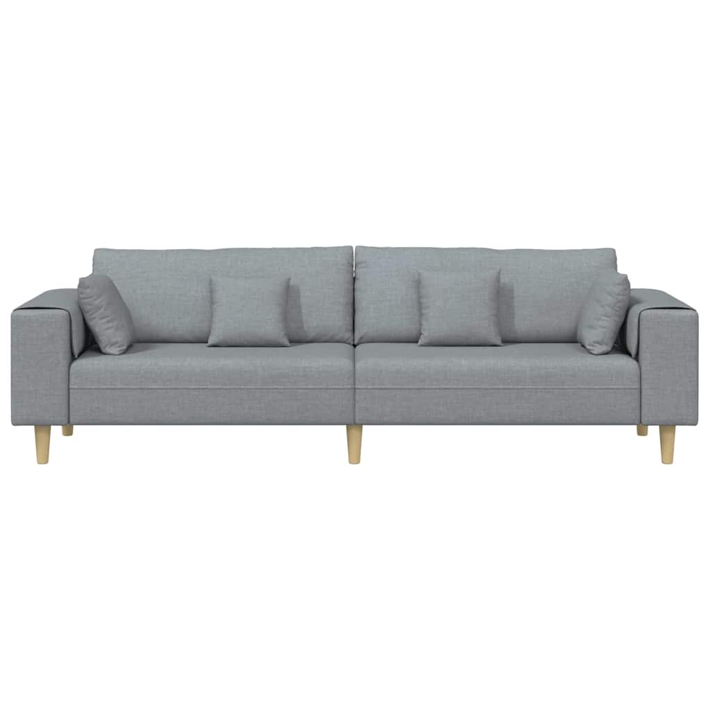 Sofá de Tecido com almofada Cinzento-claro 208 cm tecido