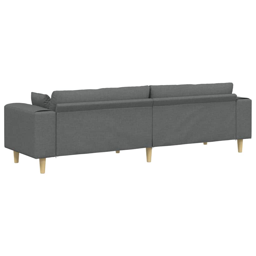 Sofá de Tecido com almofada Cinza Escuro 208 cm tecido
