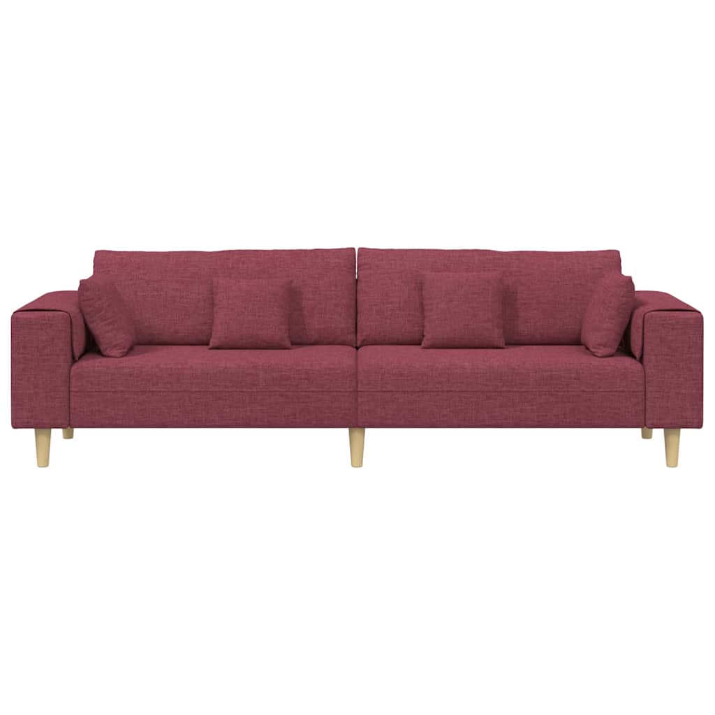 Sofá de Tecido com almofada Vinho Vermelho 208 cm tecido