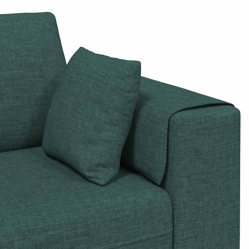 Sofá de Tecido com almofada Verde Escuro 208 cm tecido
