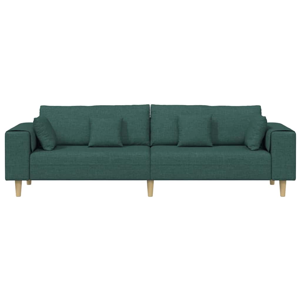 Sofá de Tecido com almofada Verde Escuro 208 cm tecido
