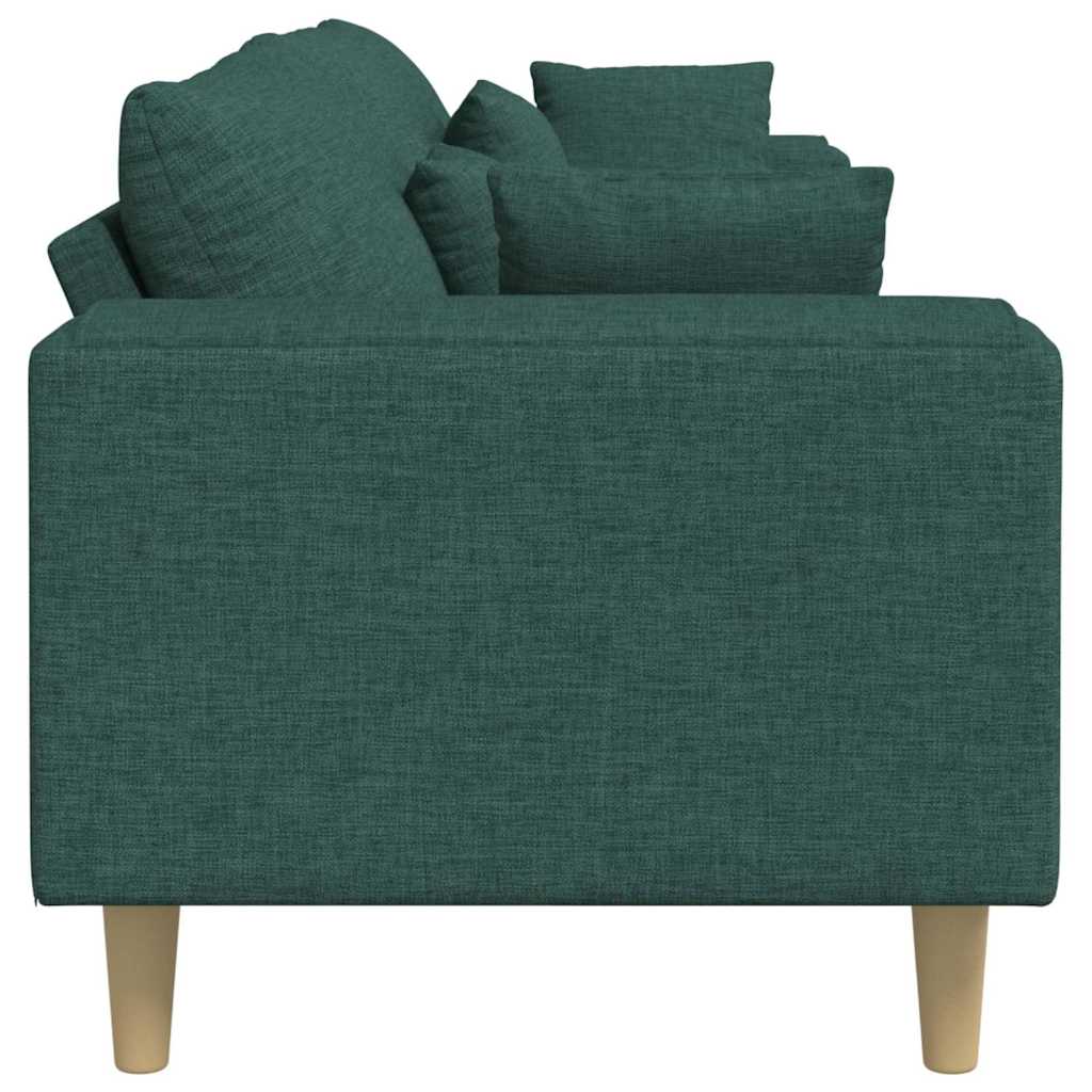 Sofá de Tecido com almofada Verde Escuro 208 cm tecido