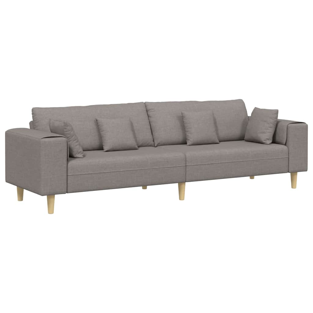Sofá de Tecido com almofada Cinzento-acastanhado 208 cm tecido