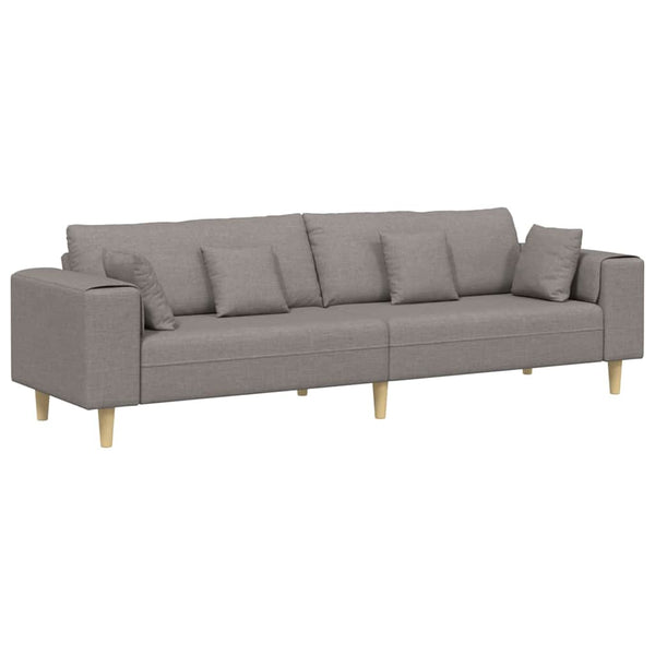 Sofá de Tecido com almofada Cinzento-acastanhado 208 cm tecido