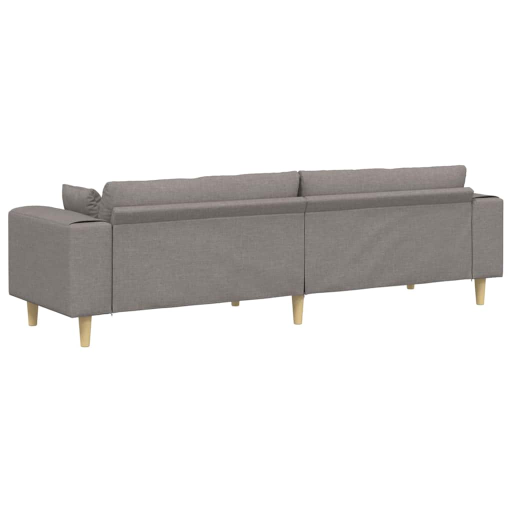 Sofá de Tecido com almofada Cinzento-acastanhado 208 cm tecido