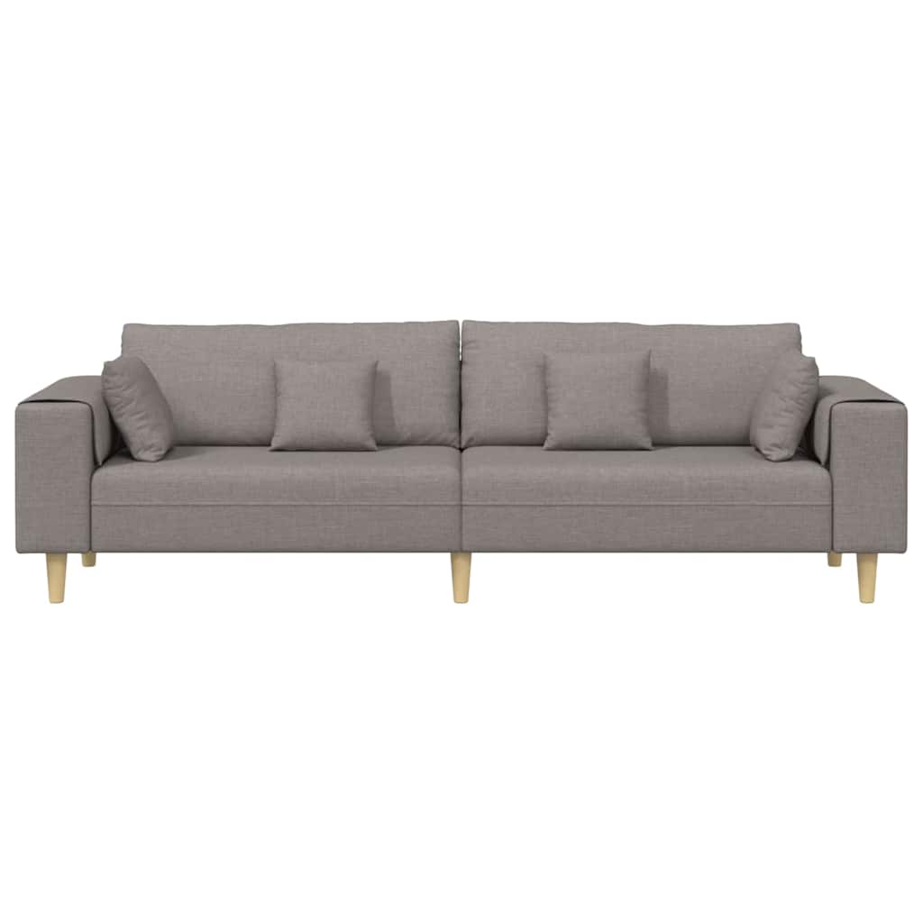 Sofá de Tecido com almofada Cinzento-acastanhado 208 cm tecido