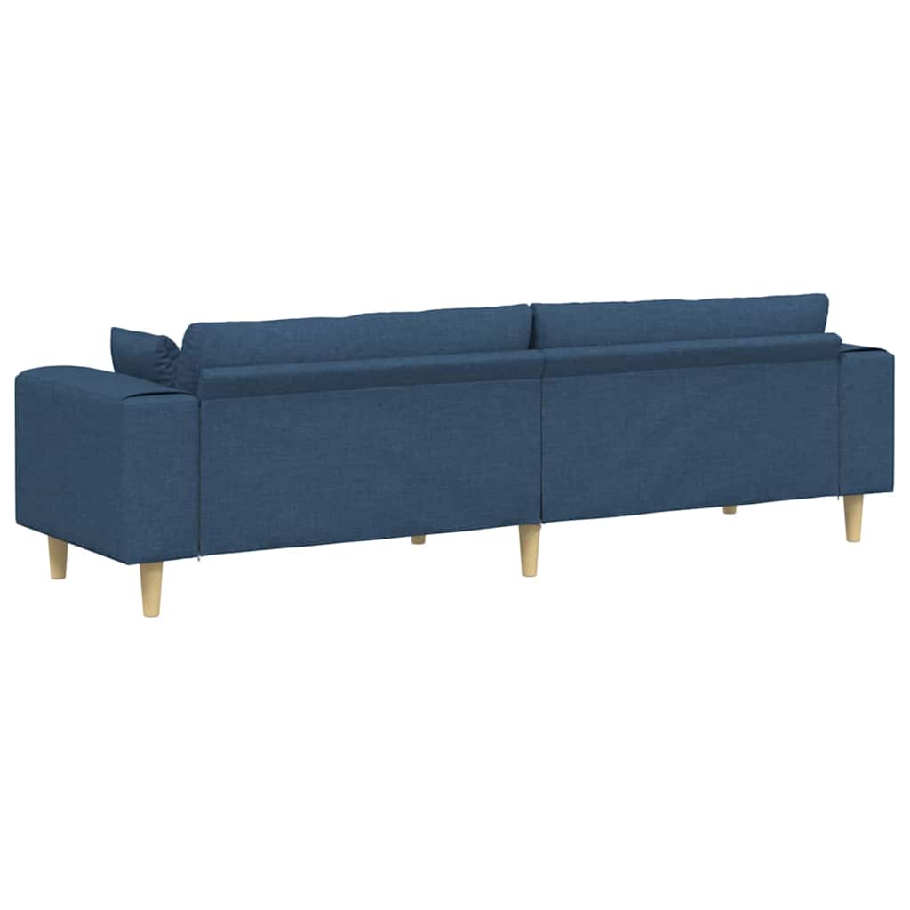 Sofá de Tecido com almofada Azul 208 cm tecido