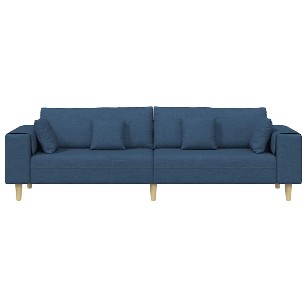 Sofá de Tecido com almofada Azul 208 cm tecido