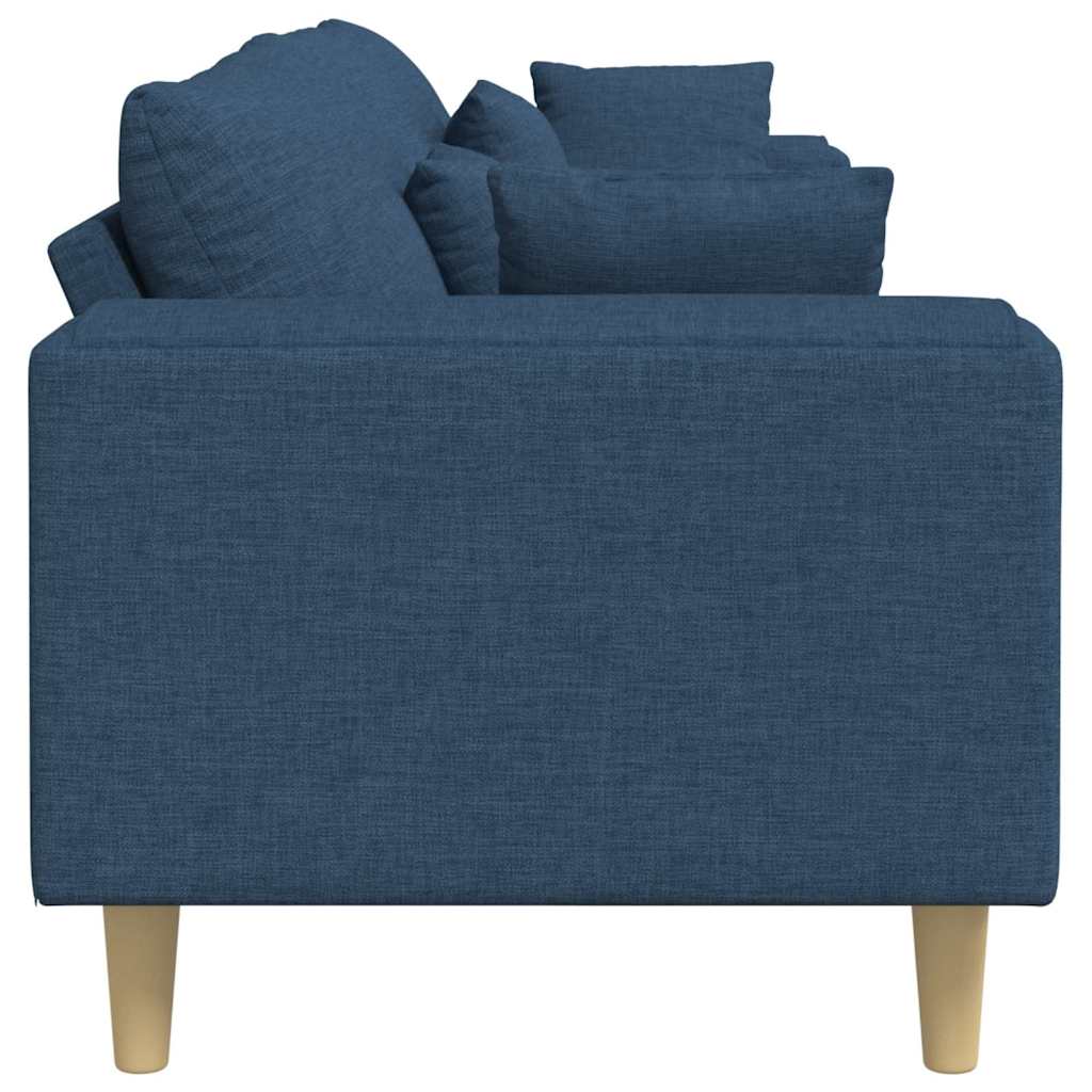 Sofá de Tecido com almofada Azul 208 cm tecido