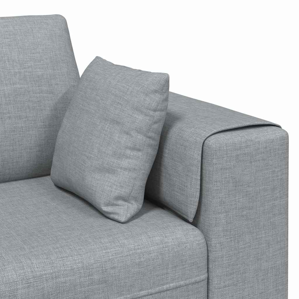Sofá de Tecido com almofada 3 pcs Cinzento-claro 208 cm tecido