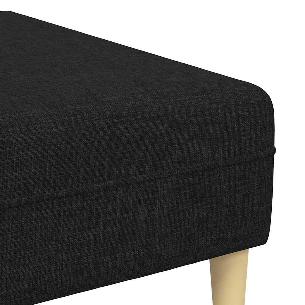 Sofá de Tecido com almofada 3 pcs Preto 208 cm tecido