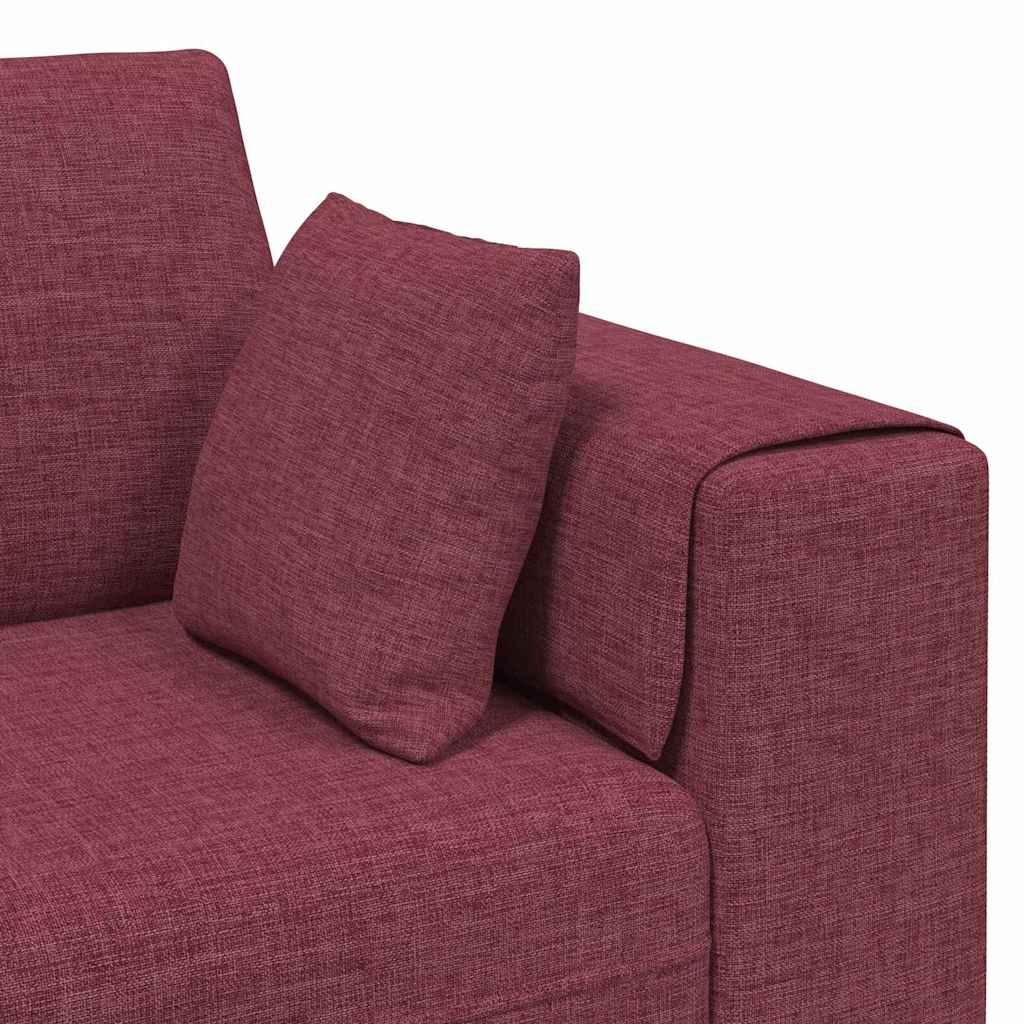 Sofá de Tecido com almofada 3 pcs Vinho Vermelho 208 cm tecido