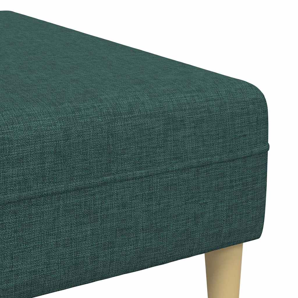 Sofá de Tecido com almofada 3 pcs Verde Escuro 208 cm tecido