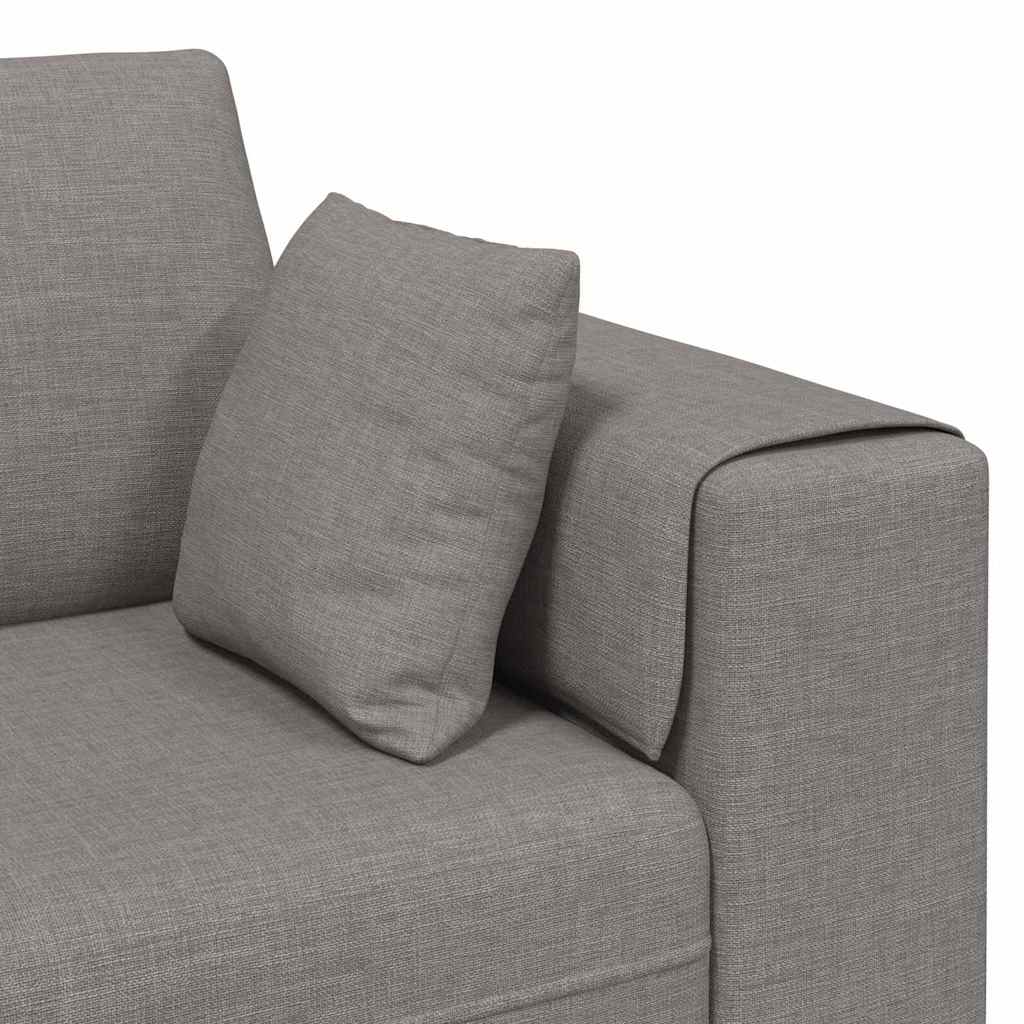 Sofá de Tecido com almofada 3 pcs Cinzento-acastanhado 208 cm tecido