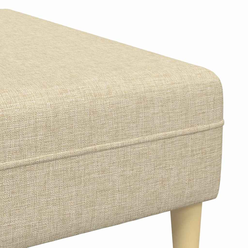 Sofá de Tecido com almofada 3 pcs Creme 208 cm tecido