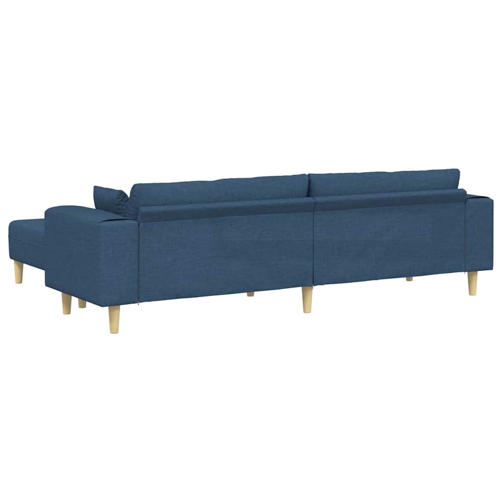 Sofá de Tecido com almofada 3 pcs Azul 208 cm tecido