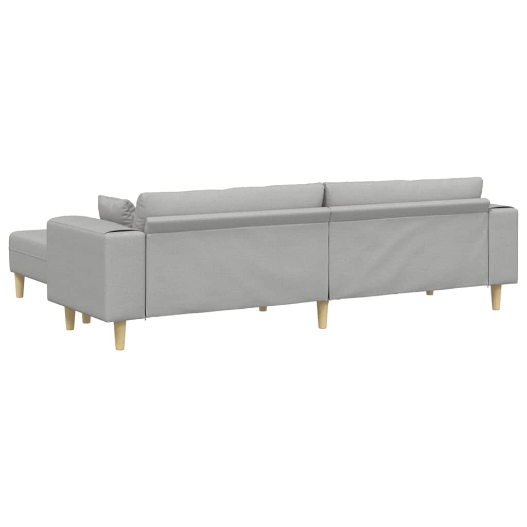Sofá de Tecido com almofada 3 pcs Cinza Nuvem 208 cm tecido