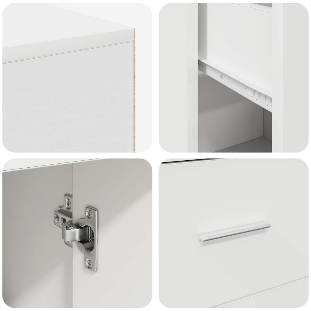 Secretária de canto com gaveta 2 pcs Branco 102 x 50 x 75 cm