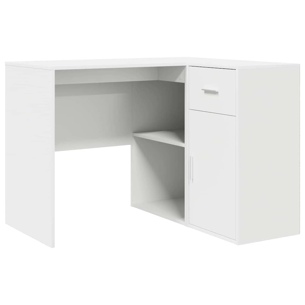 Secretária de canto com gaveta 2 pcs Branco 102 x 50 x 75 cm