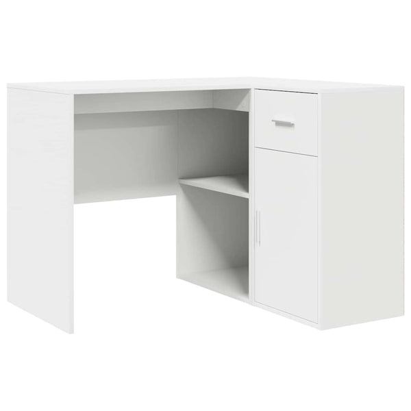 Secretária de canto com gaveta 2 pcs Branco 102 x 50 x 75 cm