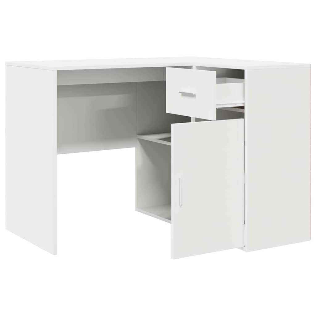 Secretária de canto com gaveta 2 pcs Branco 102 x 50 x 75 cm