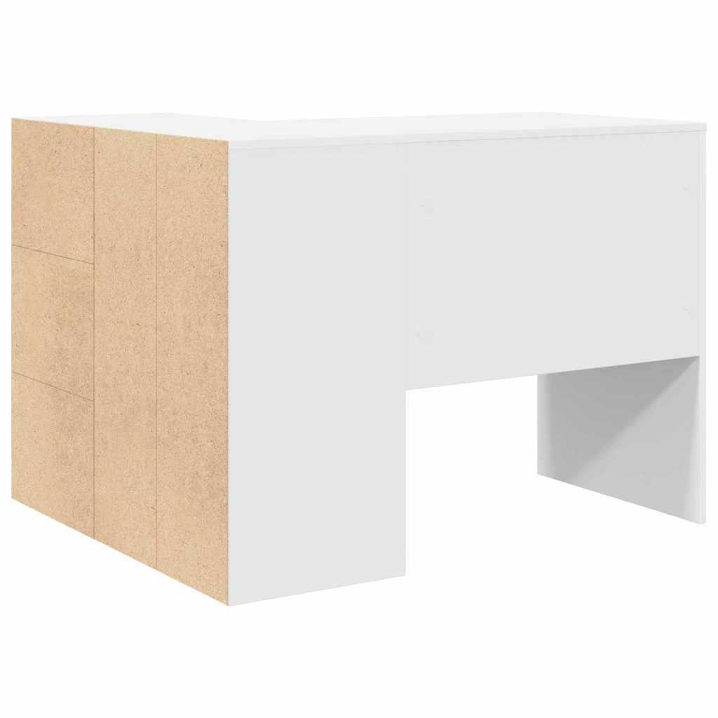 Secretária de canto com gaveta 2 pcs Branco 102 x 50 x 75 cm