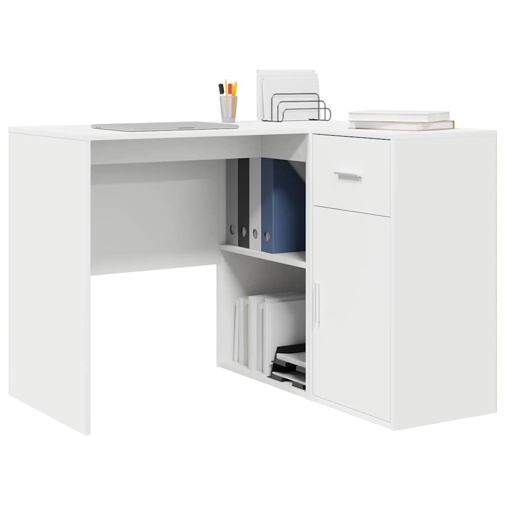 Secretária de canto com gaveta 2 pcs Branco 102 x 50 x 75 cm