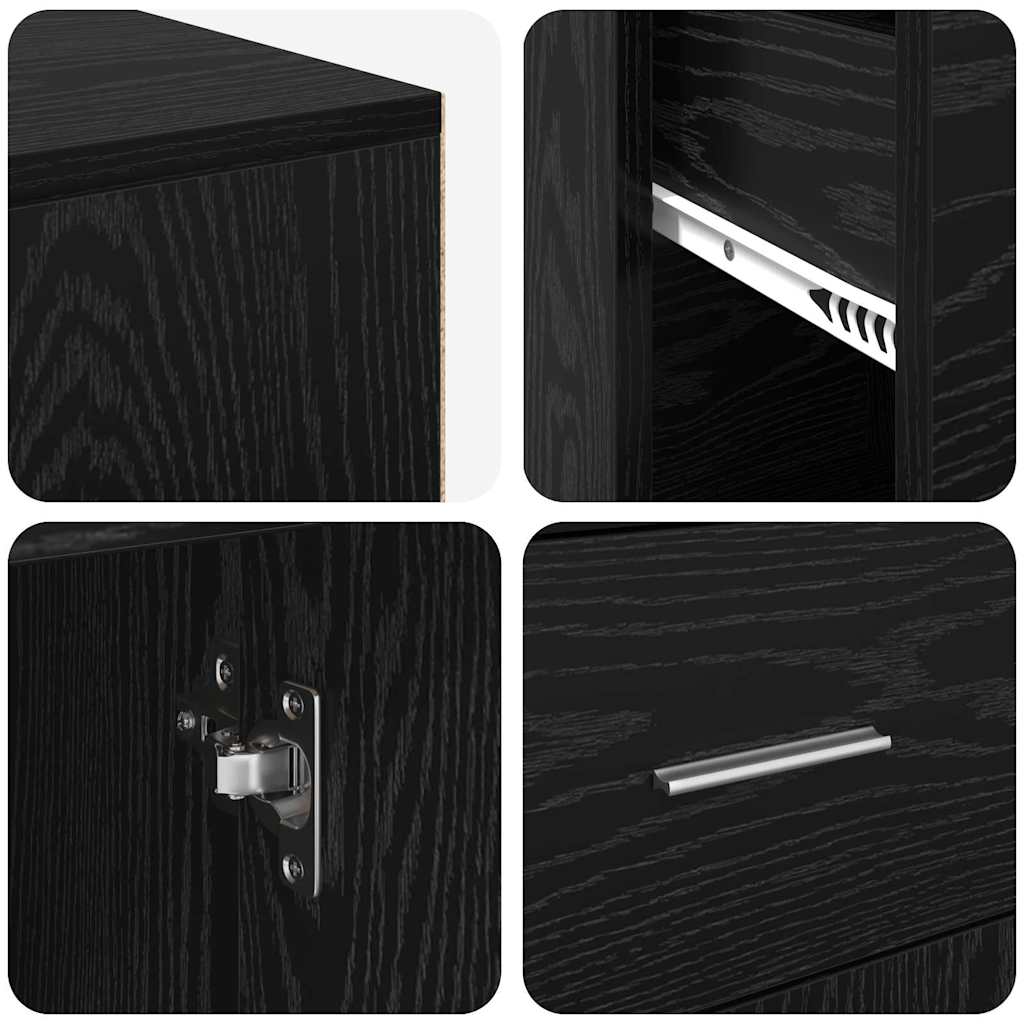 Secretária de canto 2 pcs Carvalho preto 102 x 50 x 75 cm