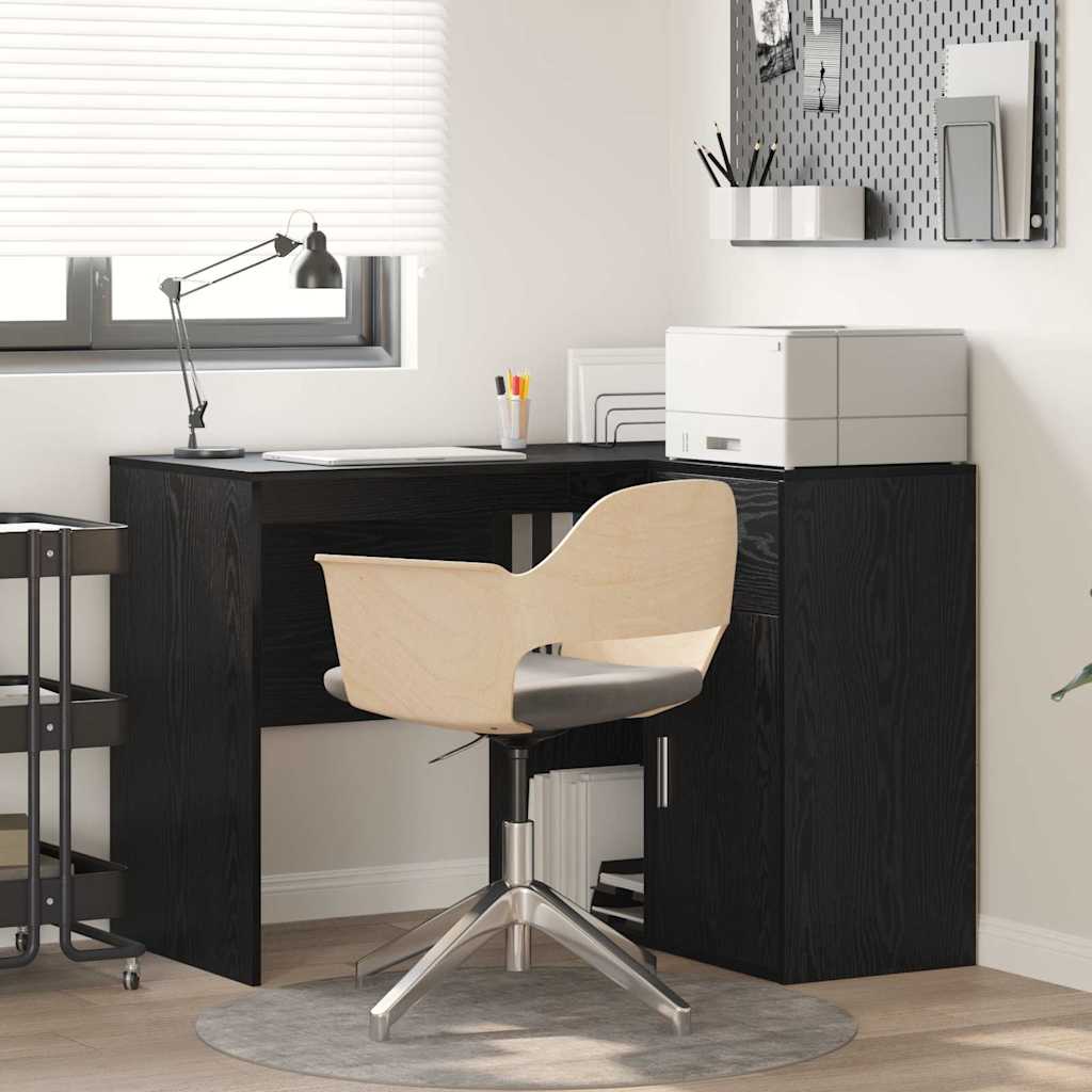 Secretária de canto 2 pcs Carvalho preto 102 x 50 x 75 cm