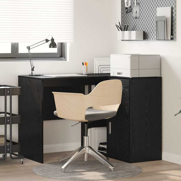 Secretária de canto 2 pcs Carvalho preto 102 x 50 x 75 cm