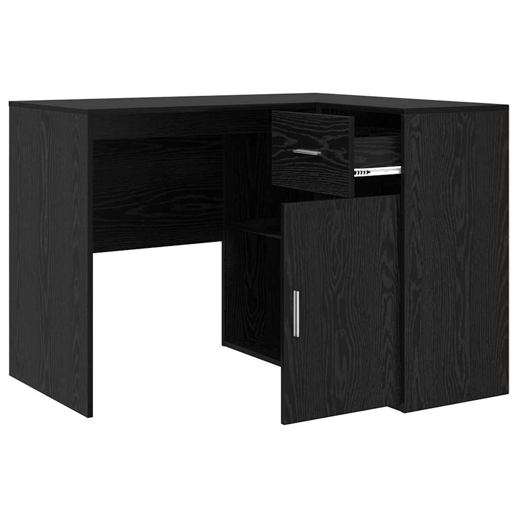 Secretária de canto 2 pcs Carvalho preto 102 x 50 x 75 cm