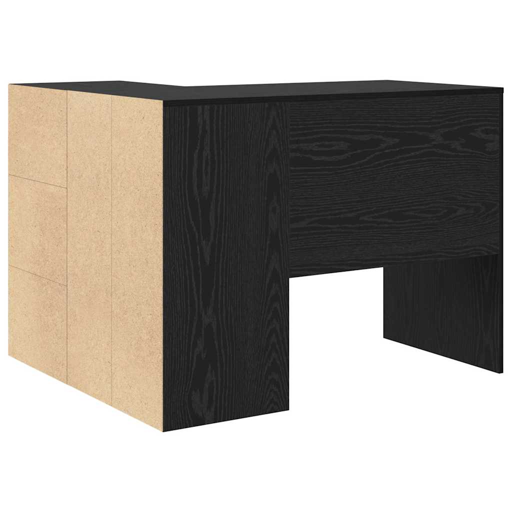 Secretária de canto 2 pcs Carvalho preto 102 x 50 x 75 cm