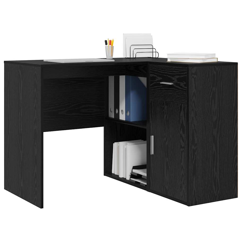 Secretária de canto 2 pcs Carvalho preto 102 x 50 x 75 cm