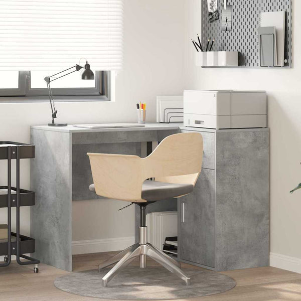 Secretária de canto com gaveta 2 pcs Cinzento 102 x 50 x 75 cm