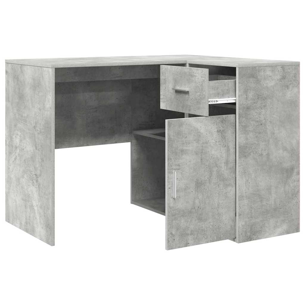 Secretária de canto com gaveta 2 pcs Cinzento 102 x 50 x 75 cm