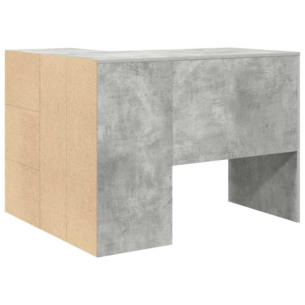 Secretária de canto com gaveta 2 pcs Cinzento 102 x 50 x 75 cm