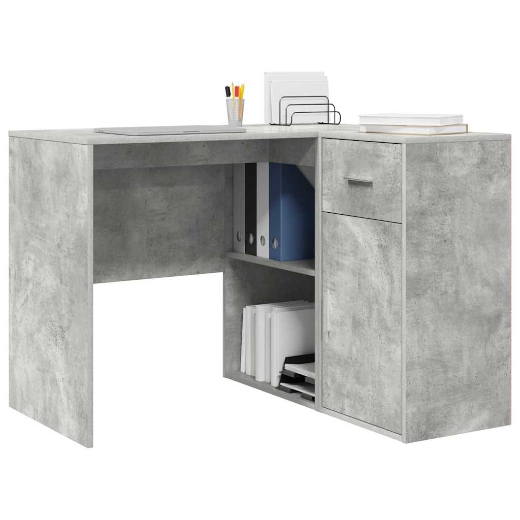 Secretária de canto com gaveta 2 pcs Cinzento 102 x 50 x 75 cm