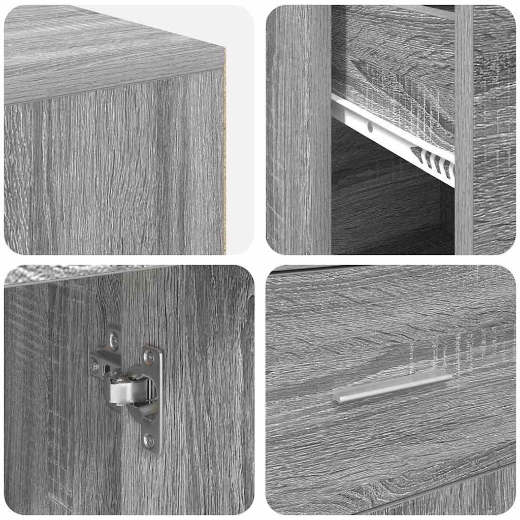 Secretária de canto 2 pcs Sonoma cinzento 102 x 50 x 75 cm