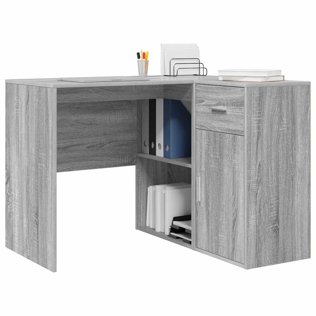 Secretária de canto 2 pcs Sonoma cinzento 102 x 50 x 75 cm