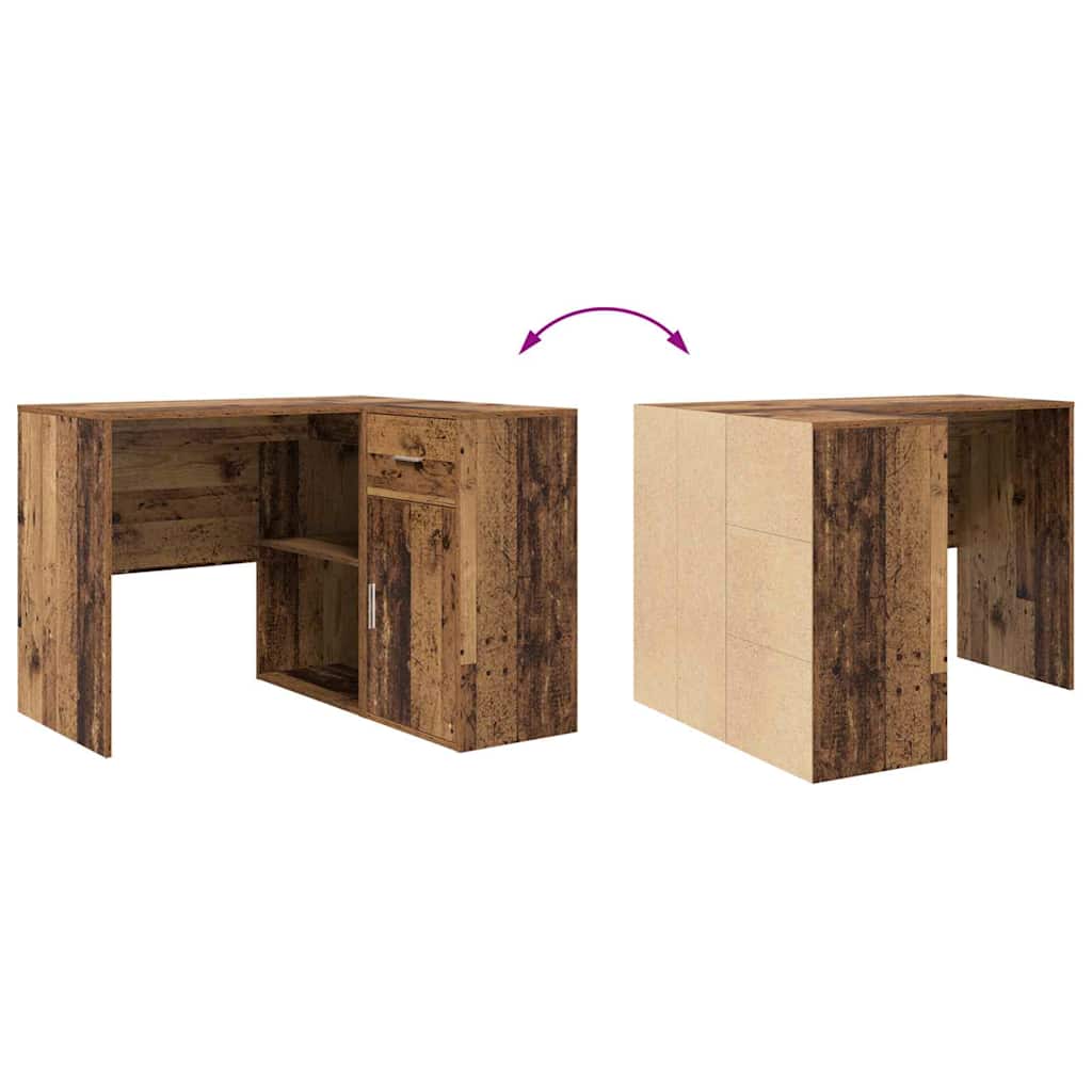 Secretária de canto 2 pcs Madeira antiga 102 x 50 x 75 cm