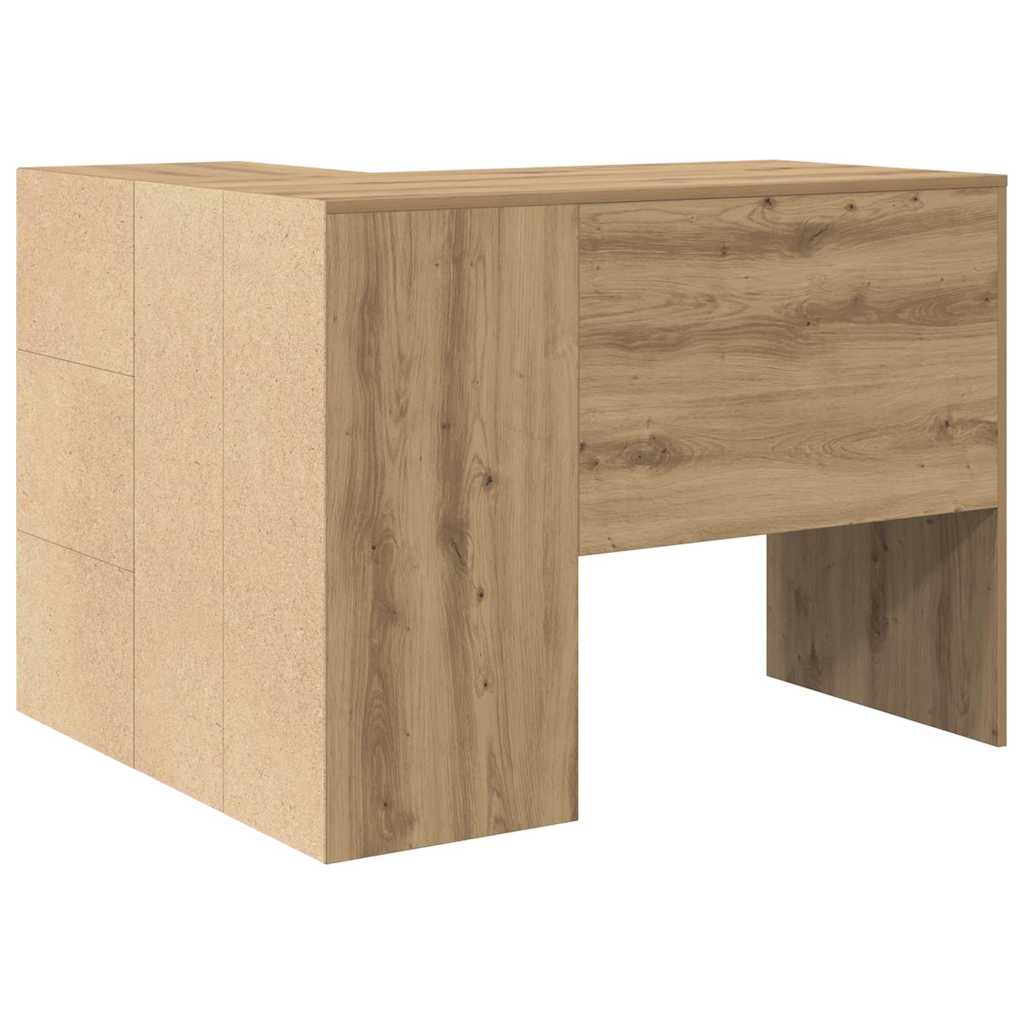 Secretária de canto 2 pcs carvalho artisiano 102 x 50 x 75 cm
