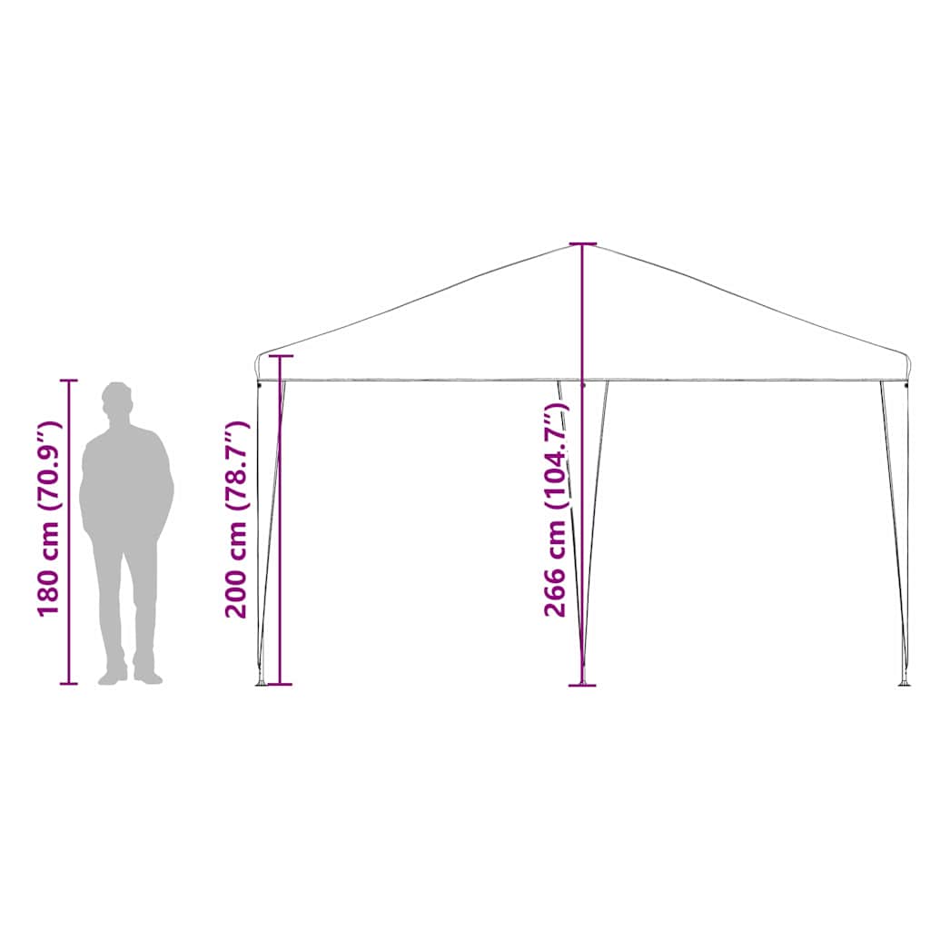 Tenda de Festa Verde, Branco 400 x 400 x 266 cm Poliéster, Aço