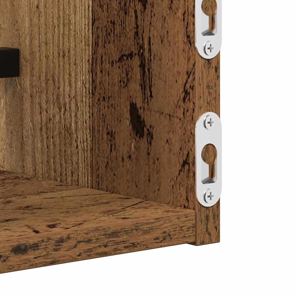 Prateleira de Parede 2 pcs Madeira antiga 60 x 16 x 14 cm