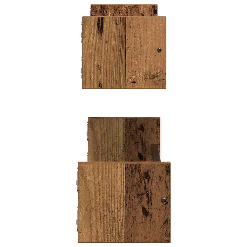 Prateleira de Parede 2 pcs Madeira antiga 60 x 16 x 14 cm