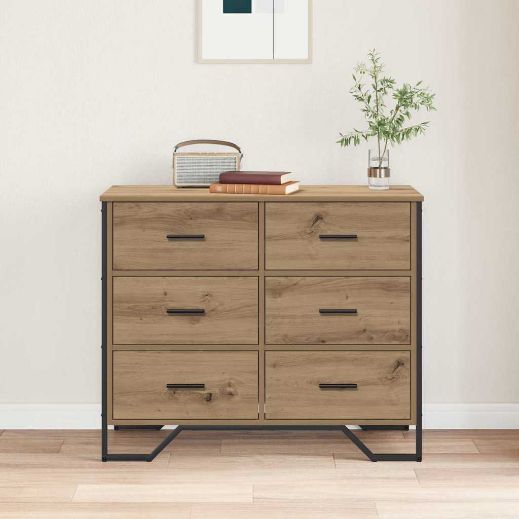 Baú de Gavetas carvalho artisiano 91 x 35.5 x 74.5 cm