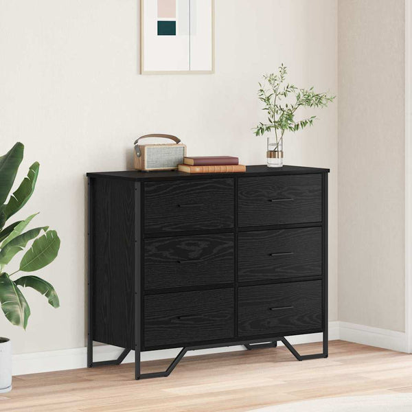 Baú de Gavetas com gaveta Carvalho preto 91 x 35.5 x 74.5 cm